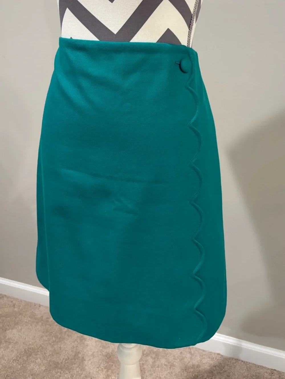 J. Crew Teal Scalloped Pencil Skirt - Picture 3 of 7